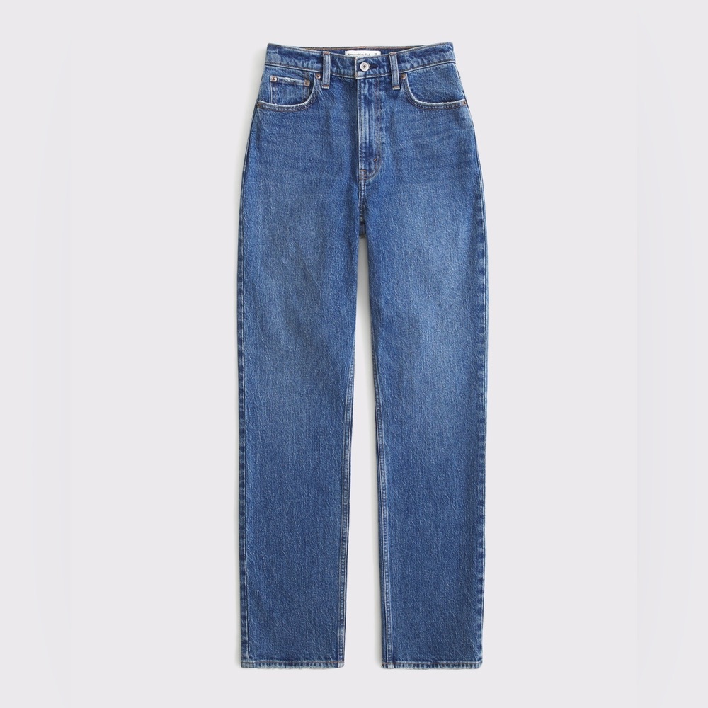 Abercrombie Ultra High Rise 90s Straight Jeans Medium Wash • Size 24/00